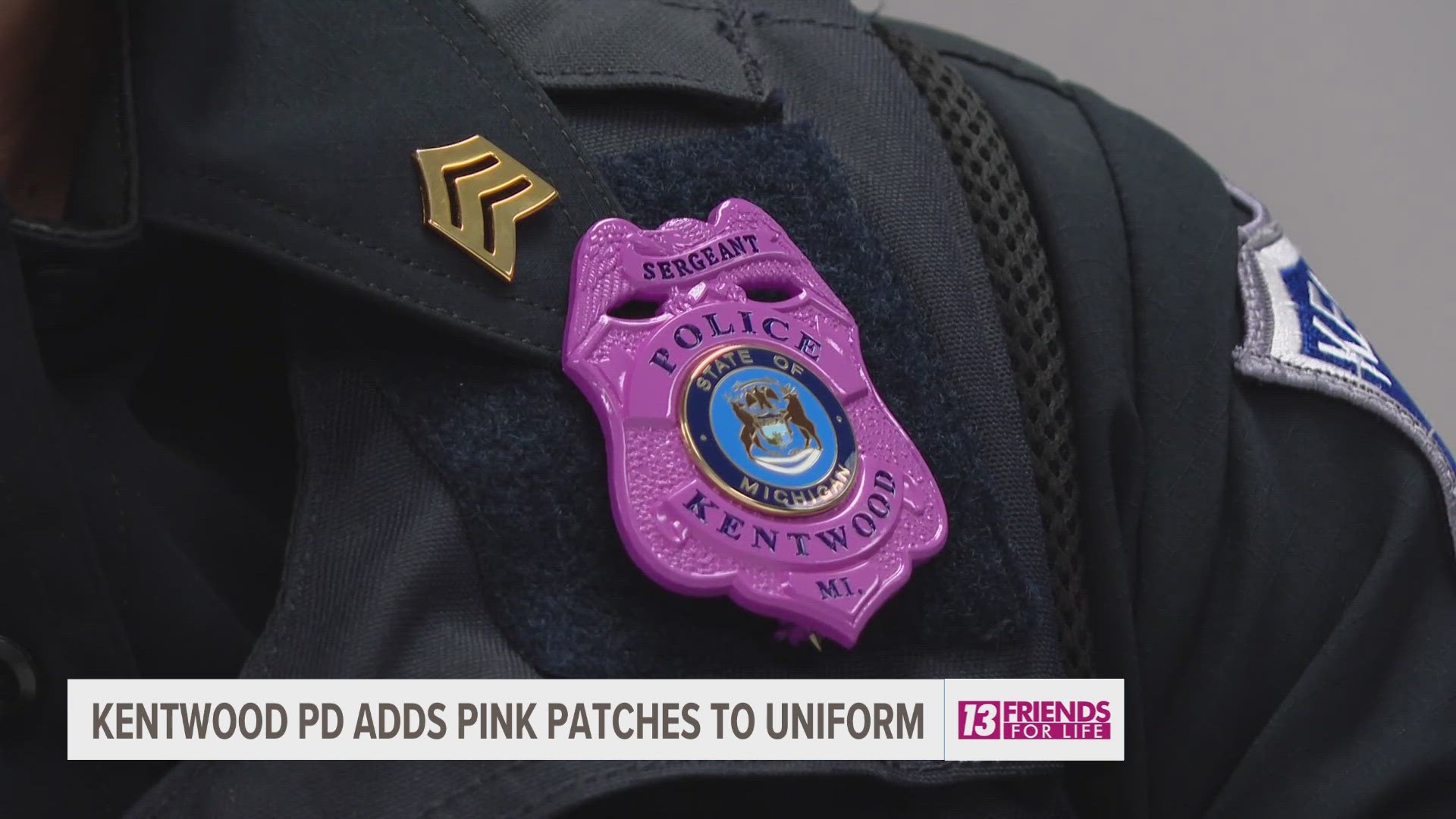 Kentwood Police are wearing pink patches not only to honor the month but to honor one of their own.