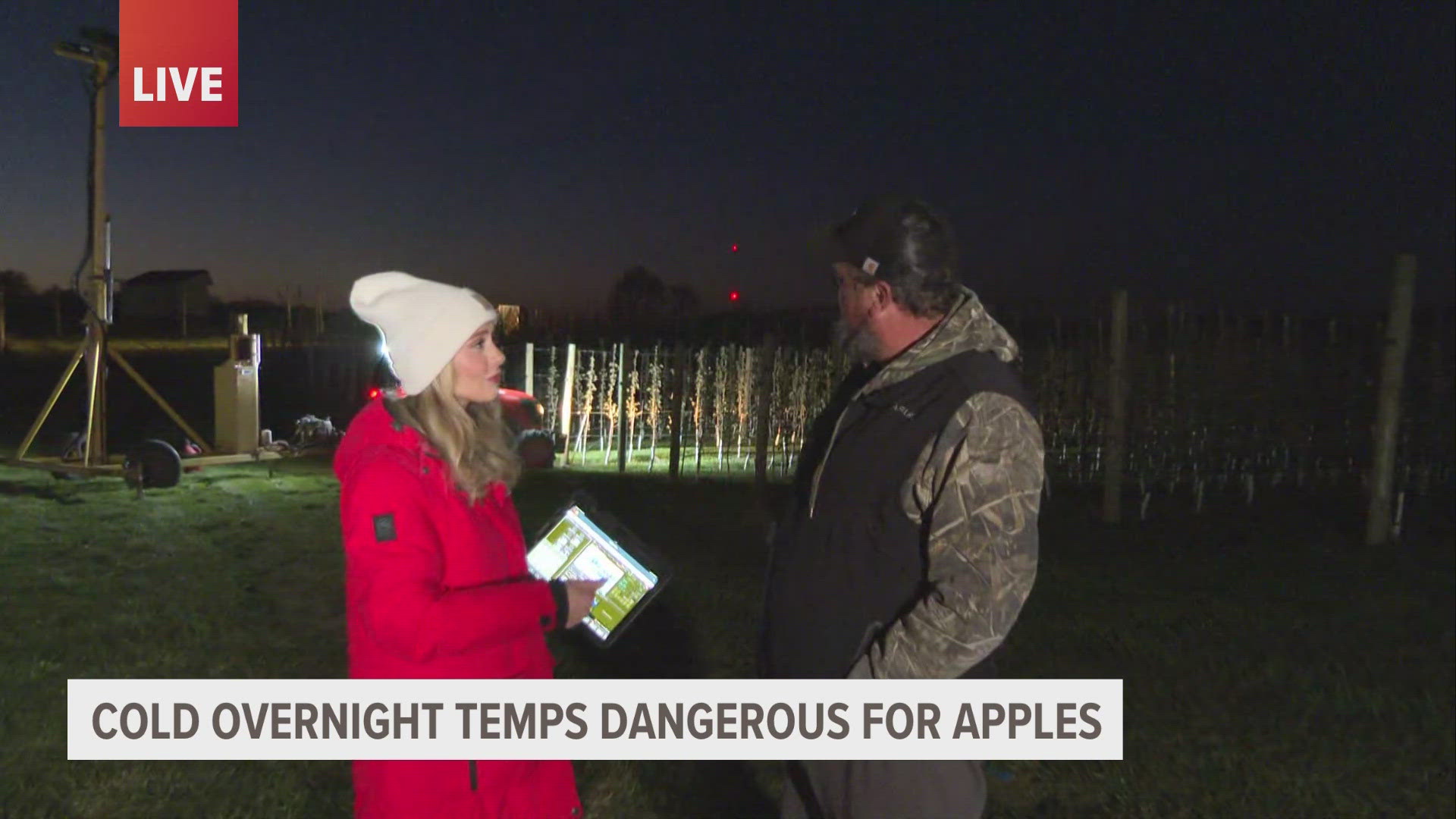 While below-freezing temperatures won't last all day, they could still be devastating. We spoke with farmers to learn how they're protecting their crops.