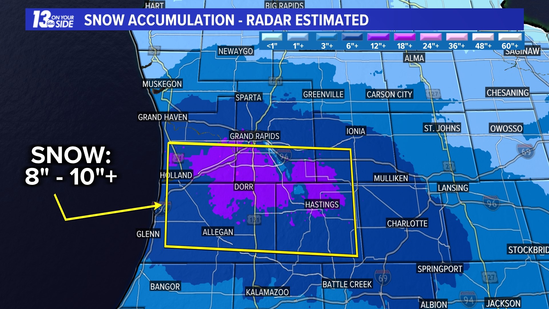 How much snow did we get? Friday West Michigan snowfall reports