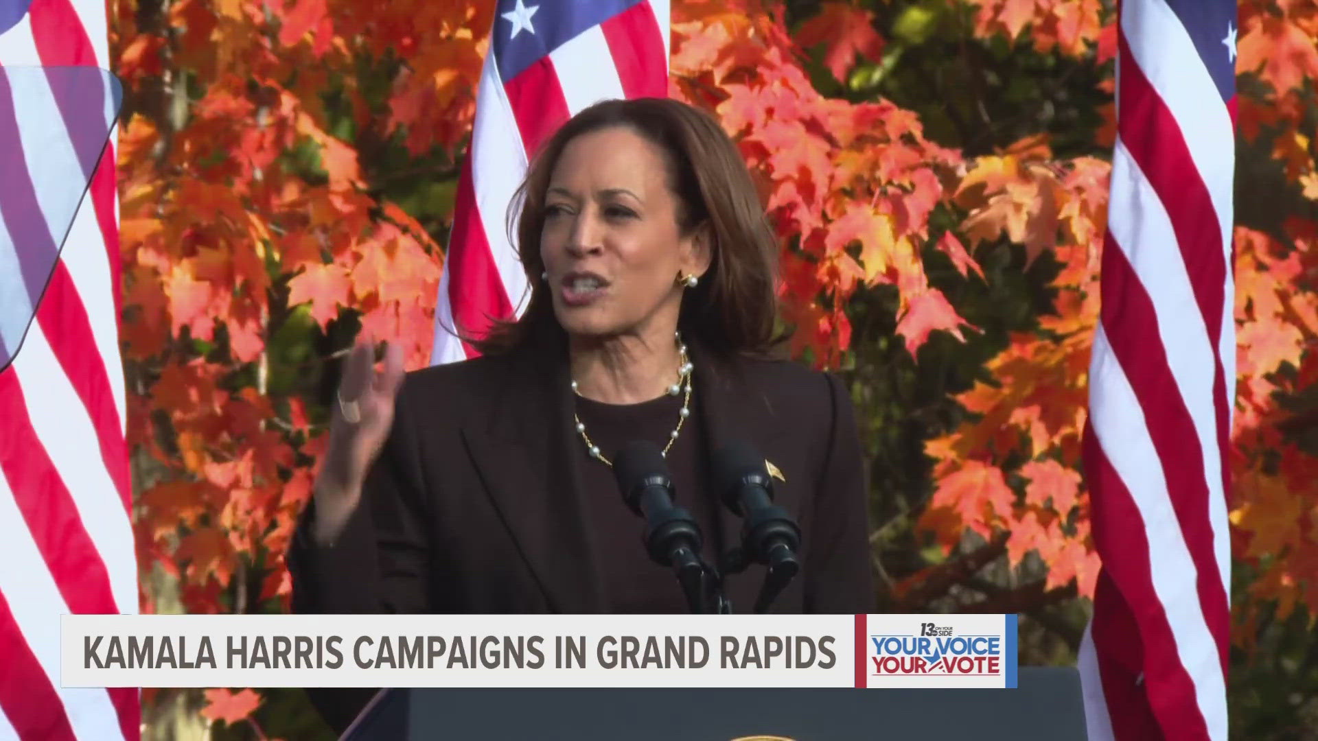 With less than 3 weeks to go to Election Day, Harris's supporters gathered as she prepared to cross the state - just as her opponent touched down in Detroit.