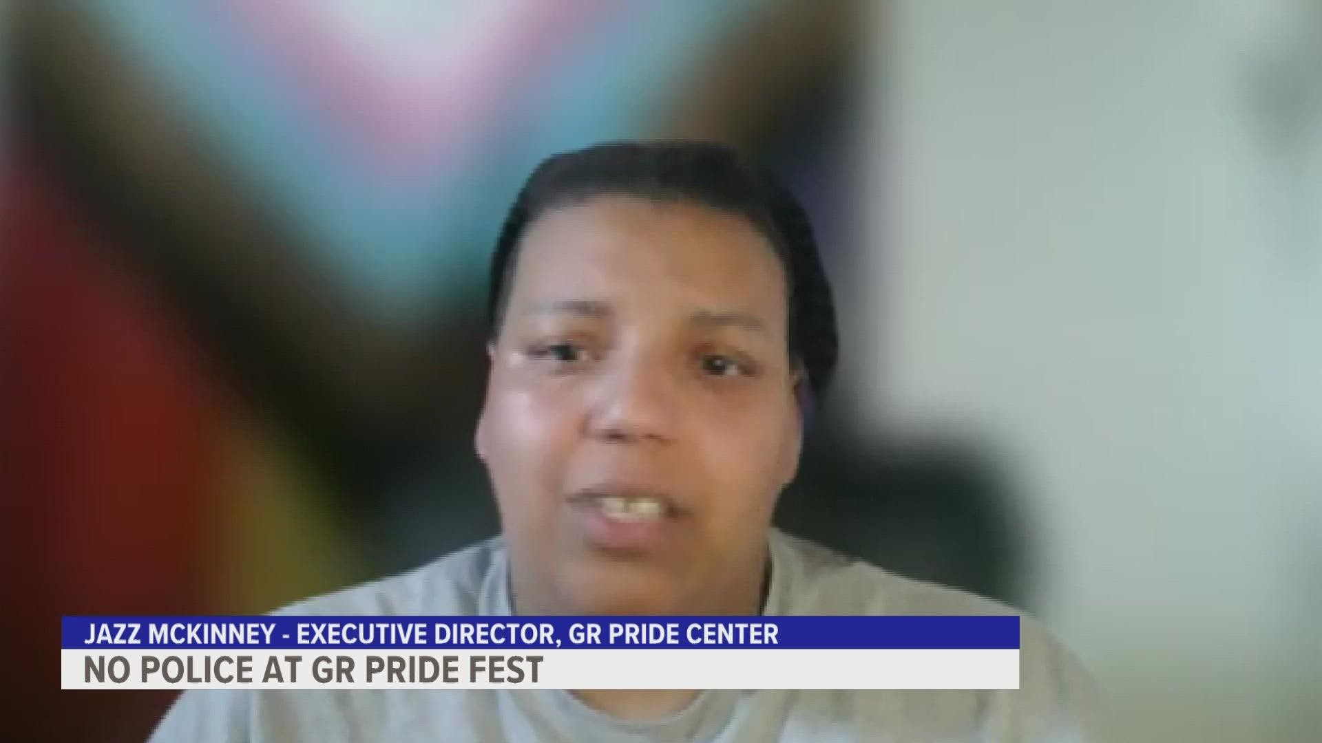 Grand Rapids Pride will not have a police presence after Jazz Mckinney, Executive Director of the GR Pride Center publicly stated they don't want them there.