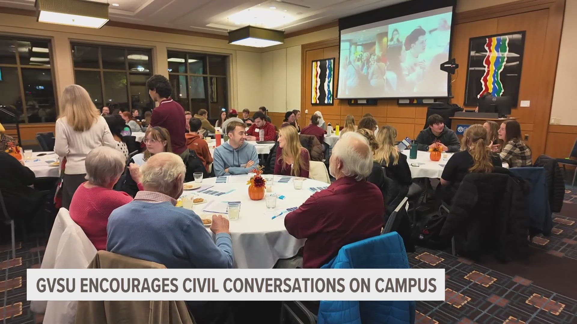 The evening featured a panel of three students representing different political viewpoints who discussed the values shaping their beliefs.