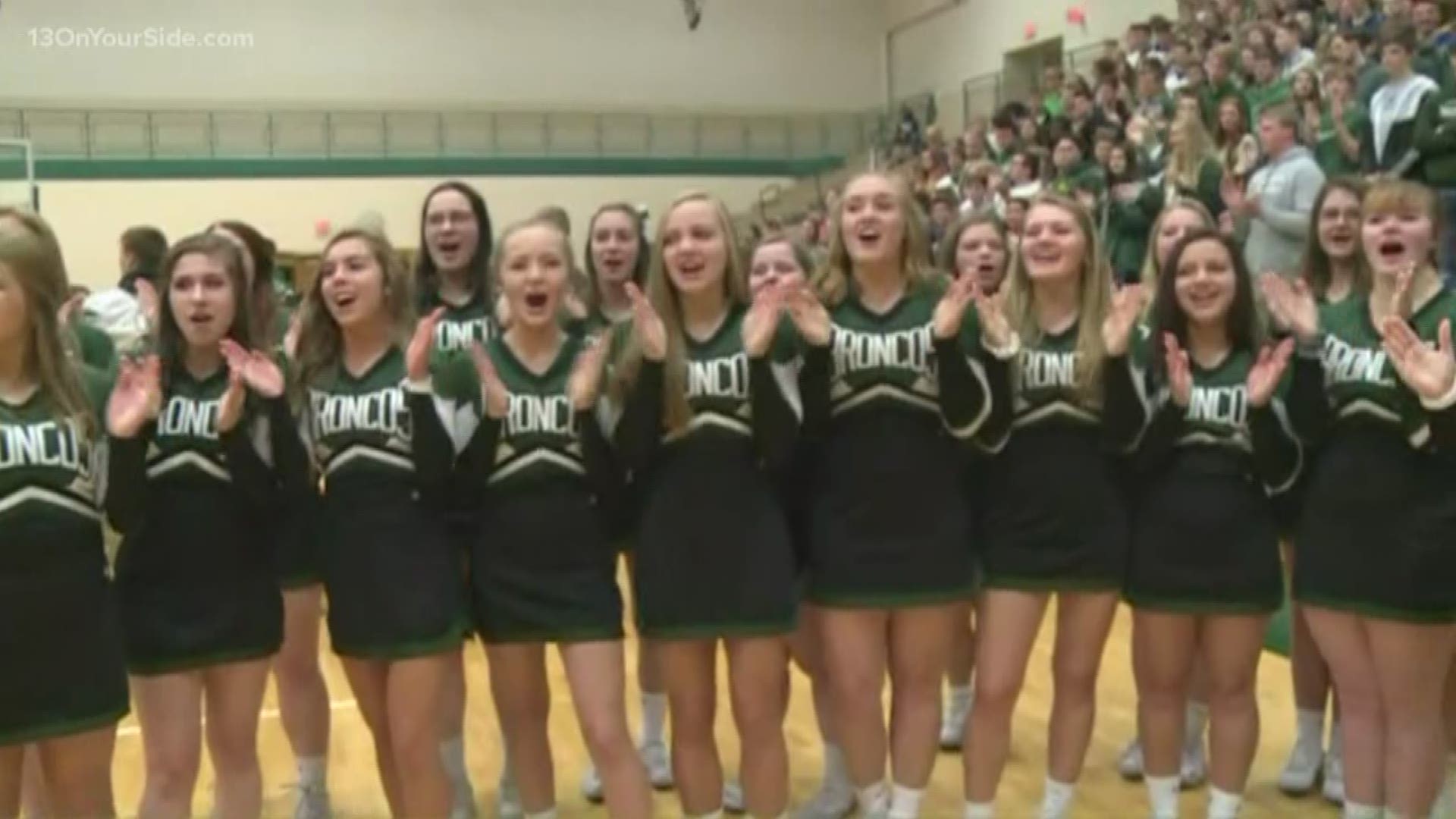 The Coopersville Cheer team kept the students pumped up all morning long!