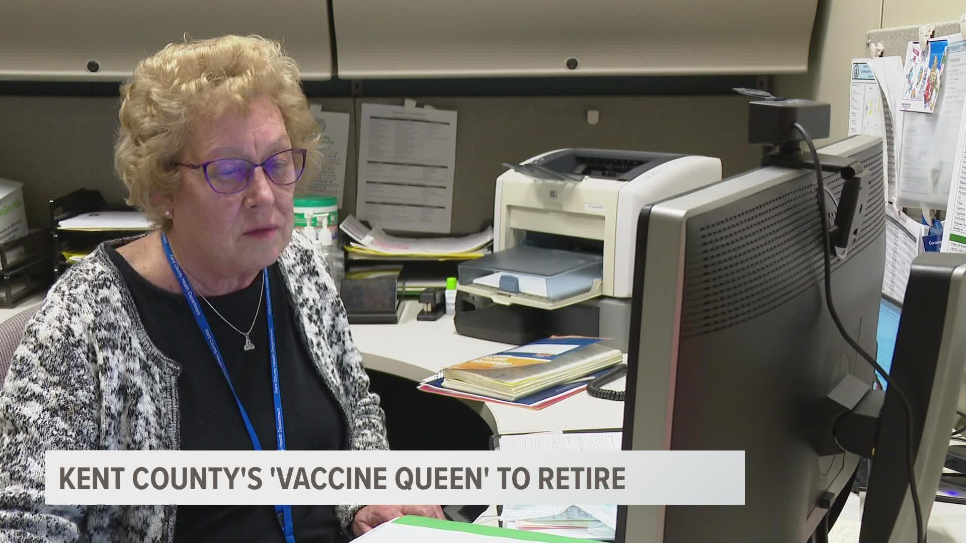 Mary Wisinski has been the Kent County Health Department's immunization program supervisor for the past 15 years. She plans to retire in April.