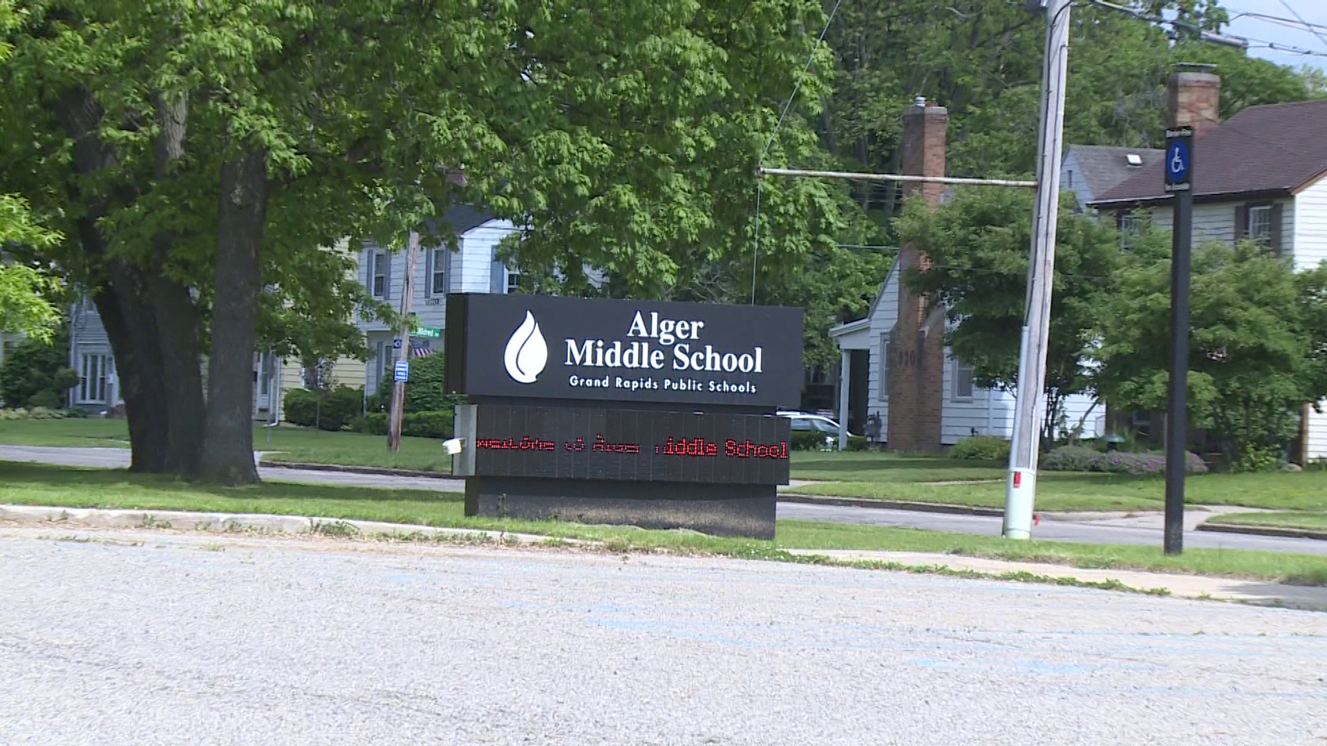 Two students were in a park near Alger Middle School adjacent to a school building when the shooting happened. The school was placed on Code Red.
