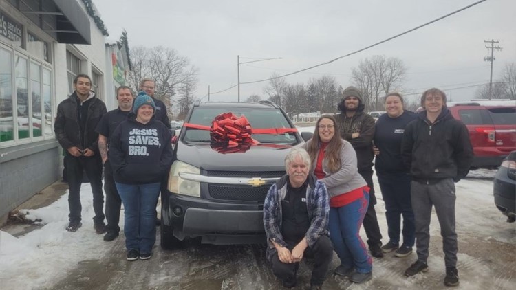 Muskegon County family wins holiday car giveaway from a local auto repair shop