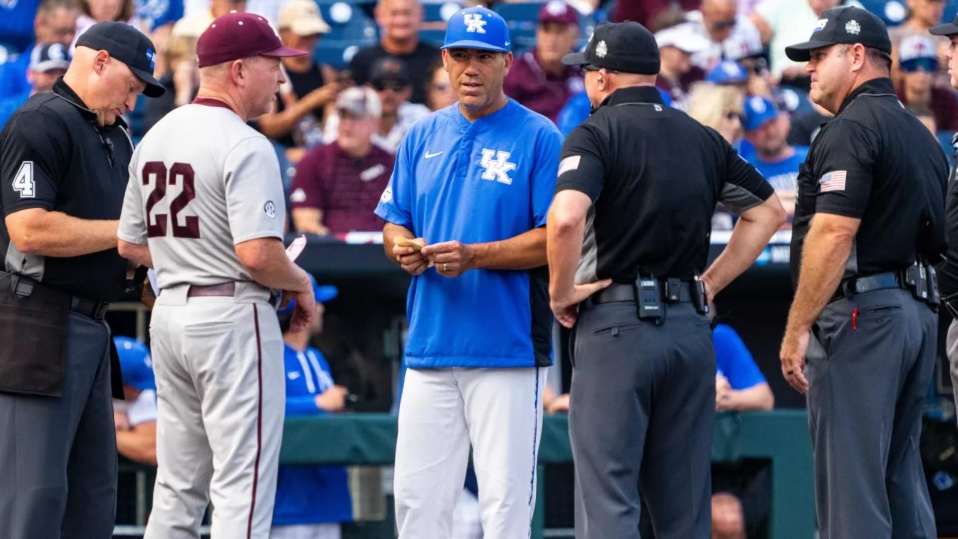 Hope College graduate David Uyl was a part of the eight-man umpire crew in Omaha.