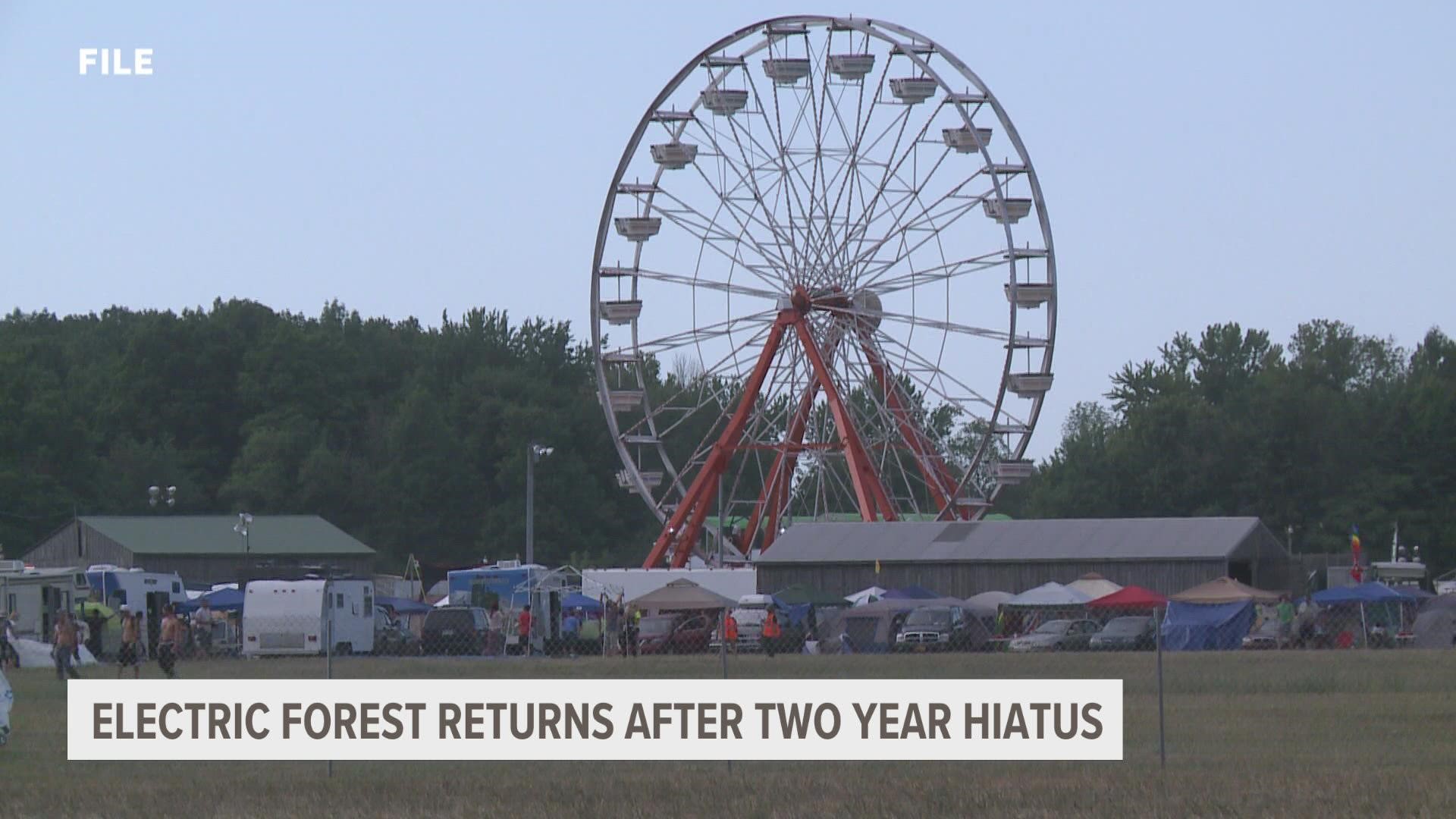 For the first time since 2019, music fans from around the country are traveling to West Michigan for the Electric Forest Festival.
