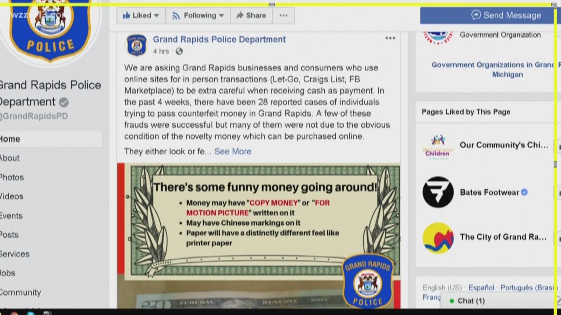 According to Grand Rapids Police, there have been 28 reported cases of individuals trying to pass counterfeit money in Grand Rapids in the last 4 weeks -- a few frauds were successful.