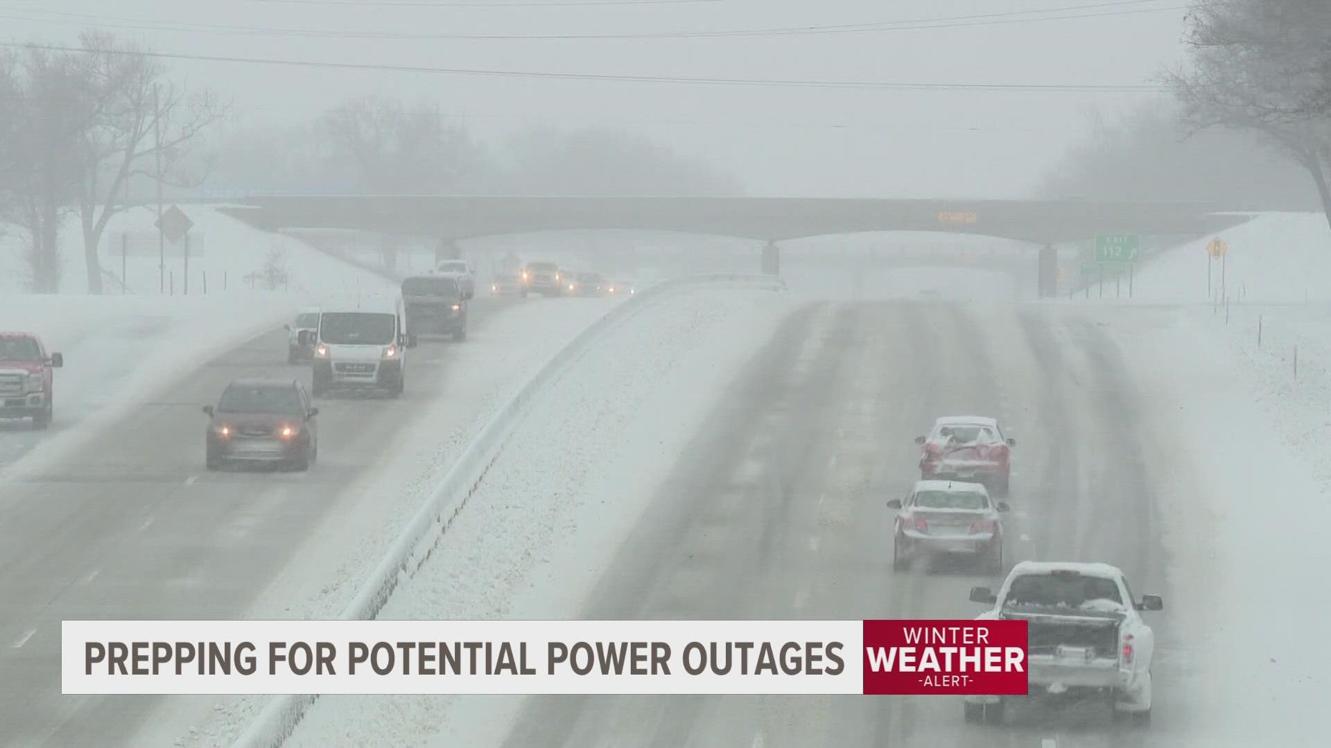 Icy conditions and strong wind gusts could cause power outages in West Michigan. Consumers Energy is preparing to handle power outages due to the storm.