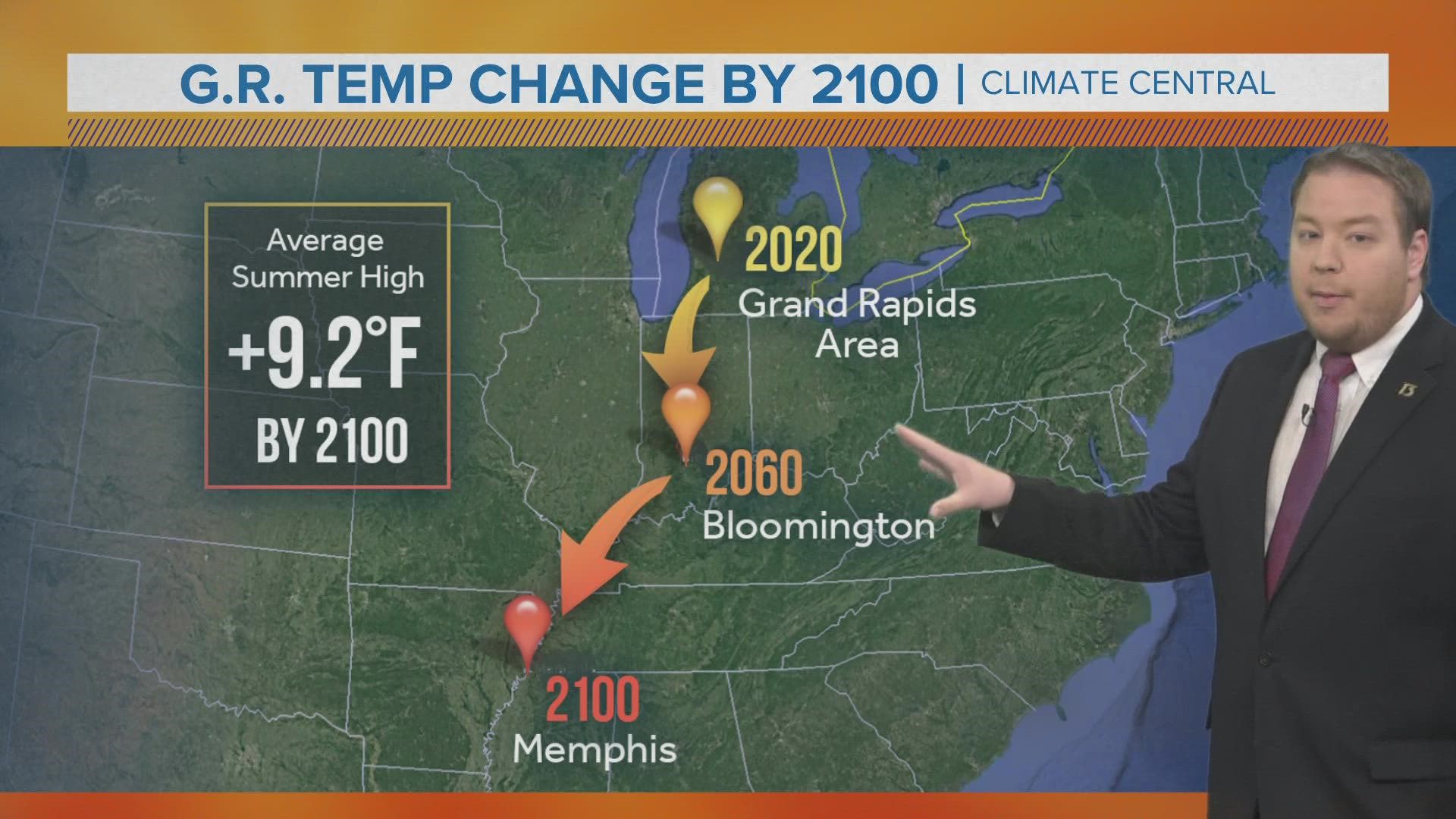 A new analysis by Climate Central suggests summers in Grand Rapids could feel like Memphis today by the year 2100. Meteorologist Michael Behrens explains.