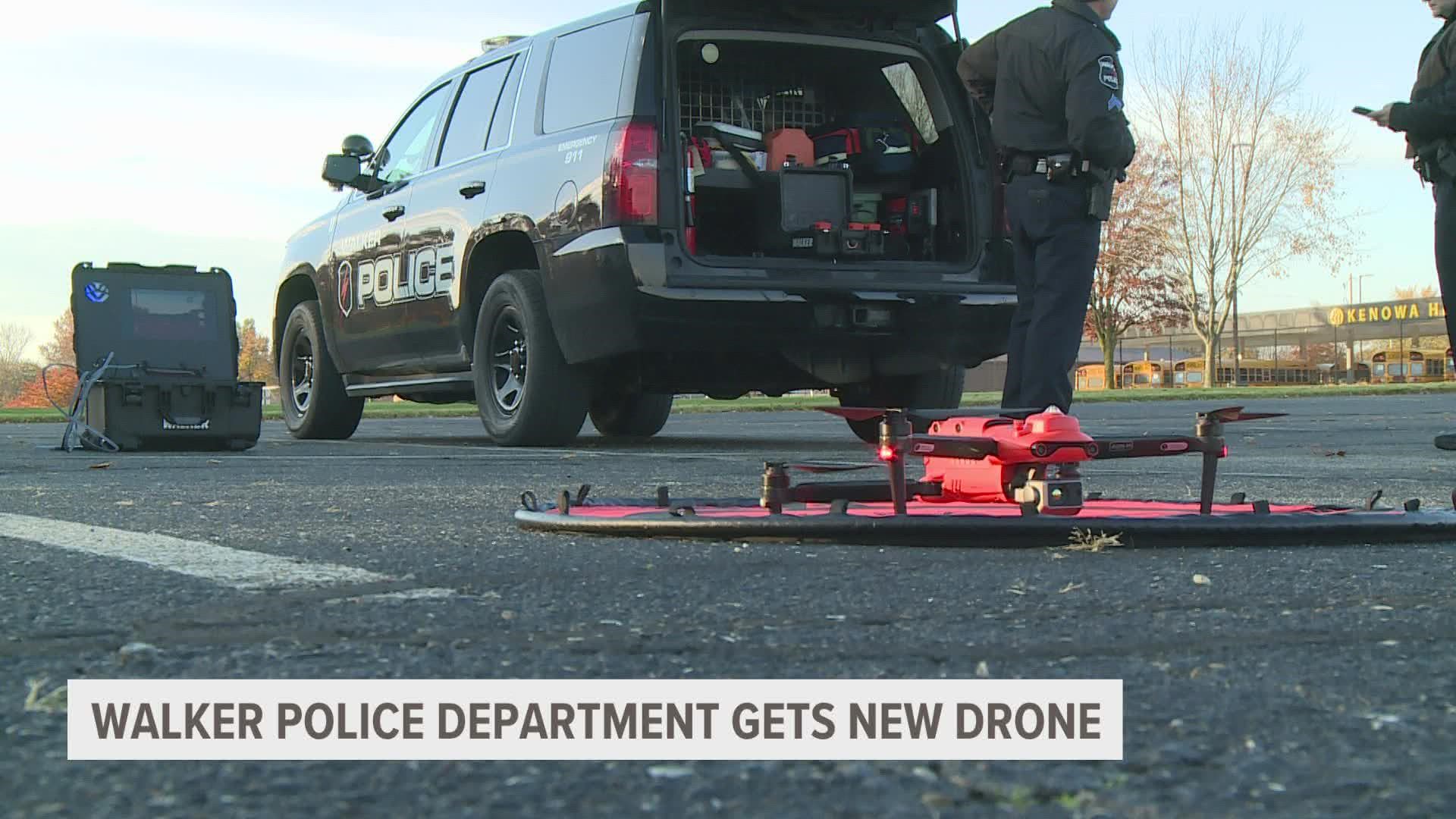 If you live in the City of Walker and happen to see an orange and black drone flying around, the Police Department is likely on a case.