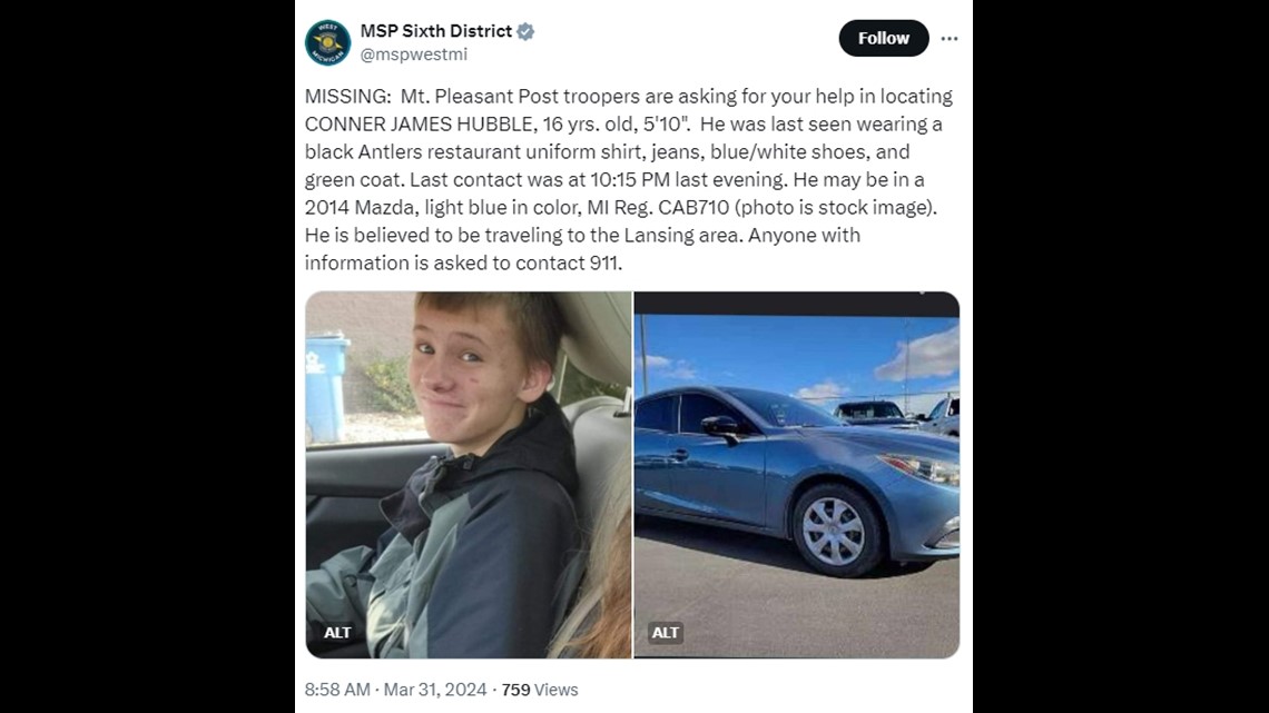 MSP asking for your help finding missing teenager near Mt. Pleasent - Vimarsana News