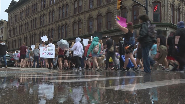 Pro-choice activists march in Grand Rapids for second night Saturday