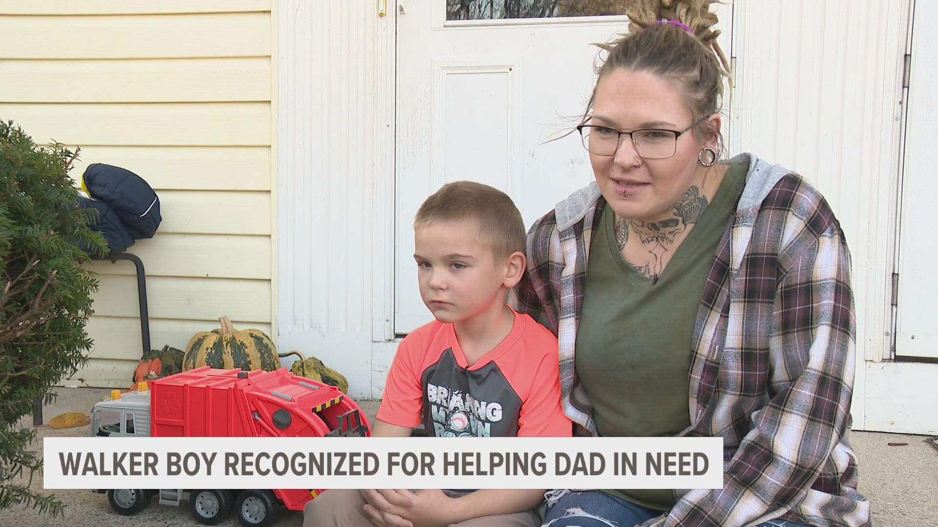 A West Michigan boy is being called a hero tonight after knowing what to do when his dad needed help.