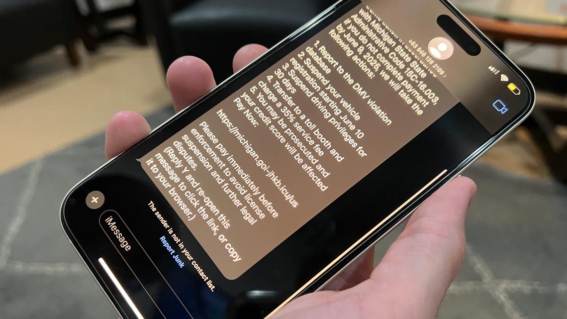 Another text scam is going around, pretending to be Michigan DMV
