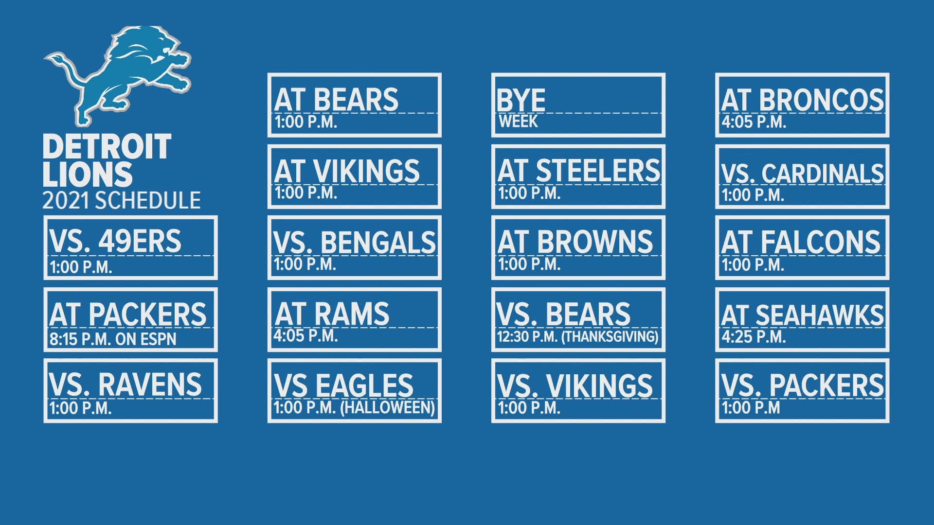 detroit lions football schedule this year