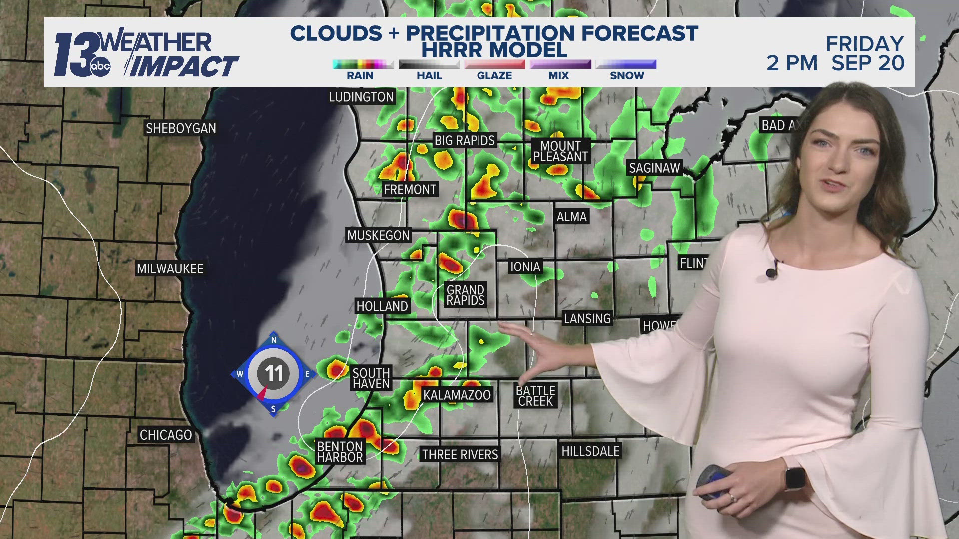 Showers are possible today and again Sunday afternoon into early next week.