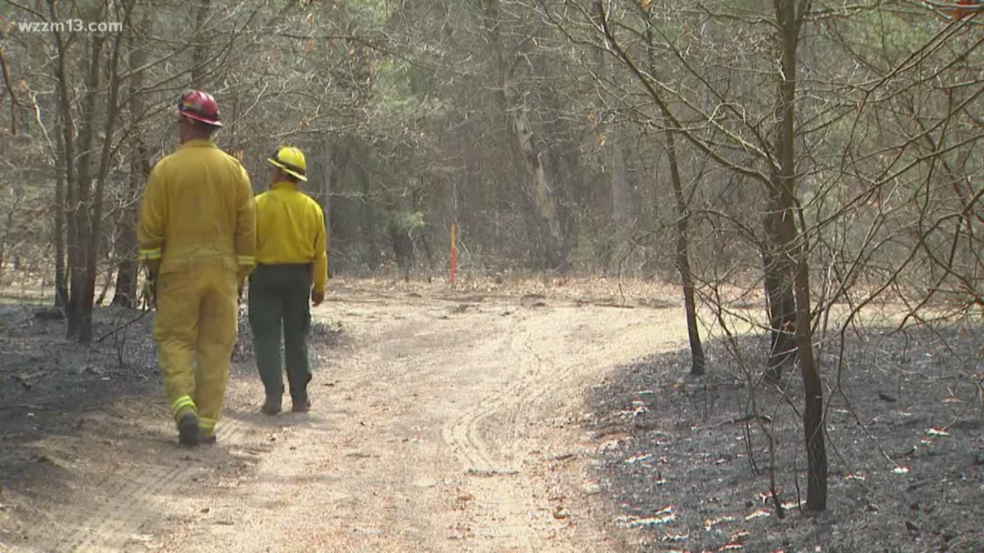 Crews still on scene of wildfire in Newaygo County