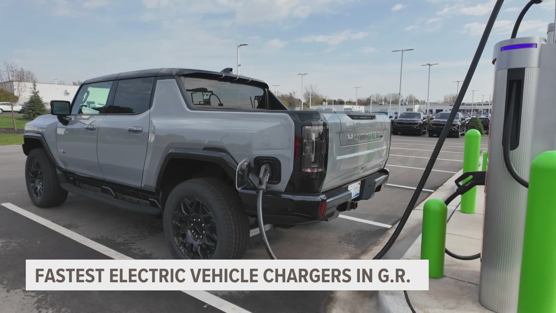 Berger Chevrolet opened the charging station on Burton near 28th Street Tuesday. It has six DC fast chargers with plans to expand to a total of 12.