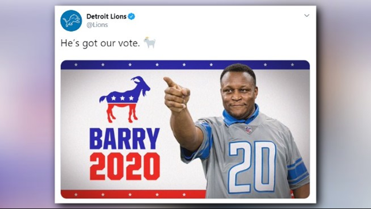 Number20for2020 Barry Sanders responds to Garth Brooks jersey