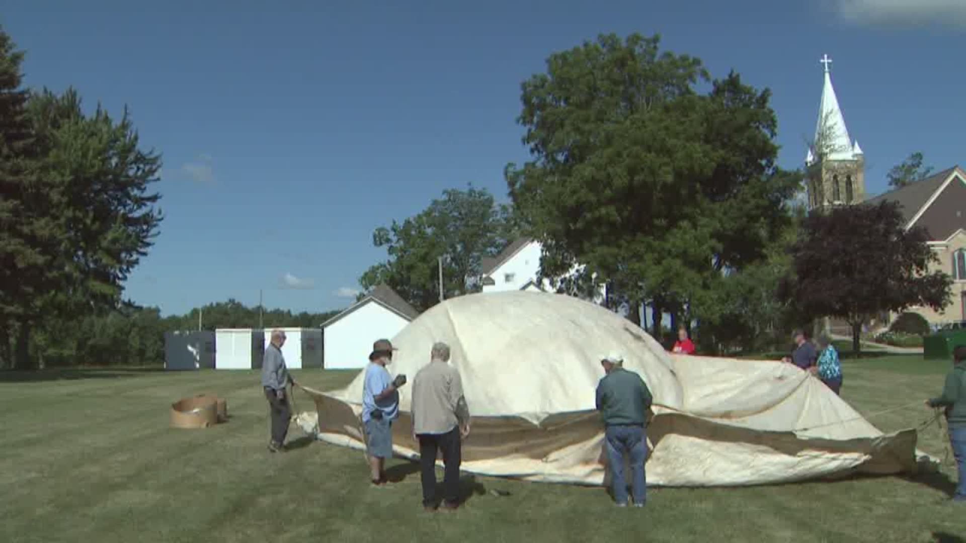 Japanese Fu Go Balloon Found In Dorr Unfurled In Field Exhibit Coming In 18 Wzzm13 Com