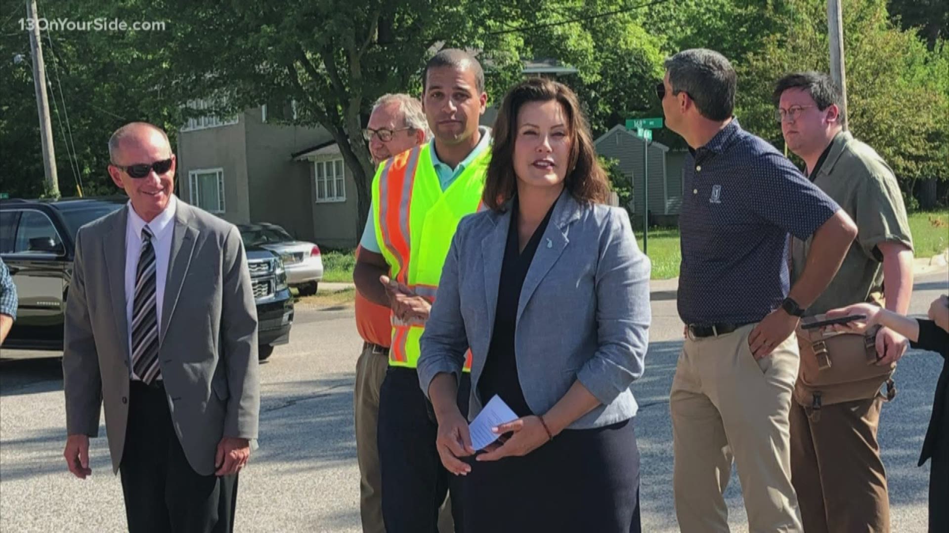 Gov. Gretchen Whitmer made the rounds through West Michigan Wednesday. She stopped at Muskegon, Ferrysburg and Ionia for various events and meetings.