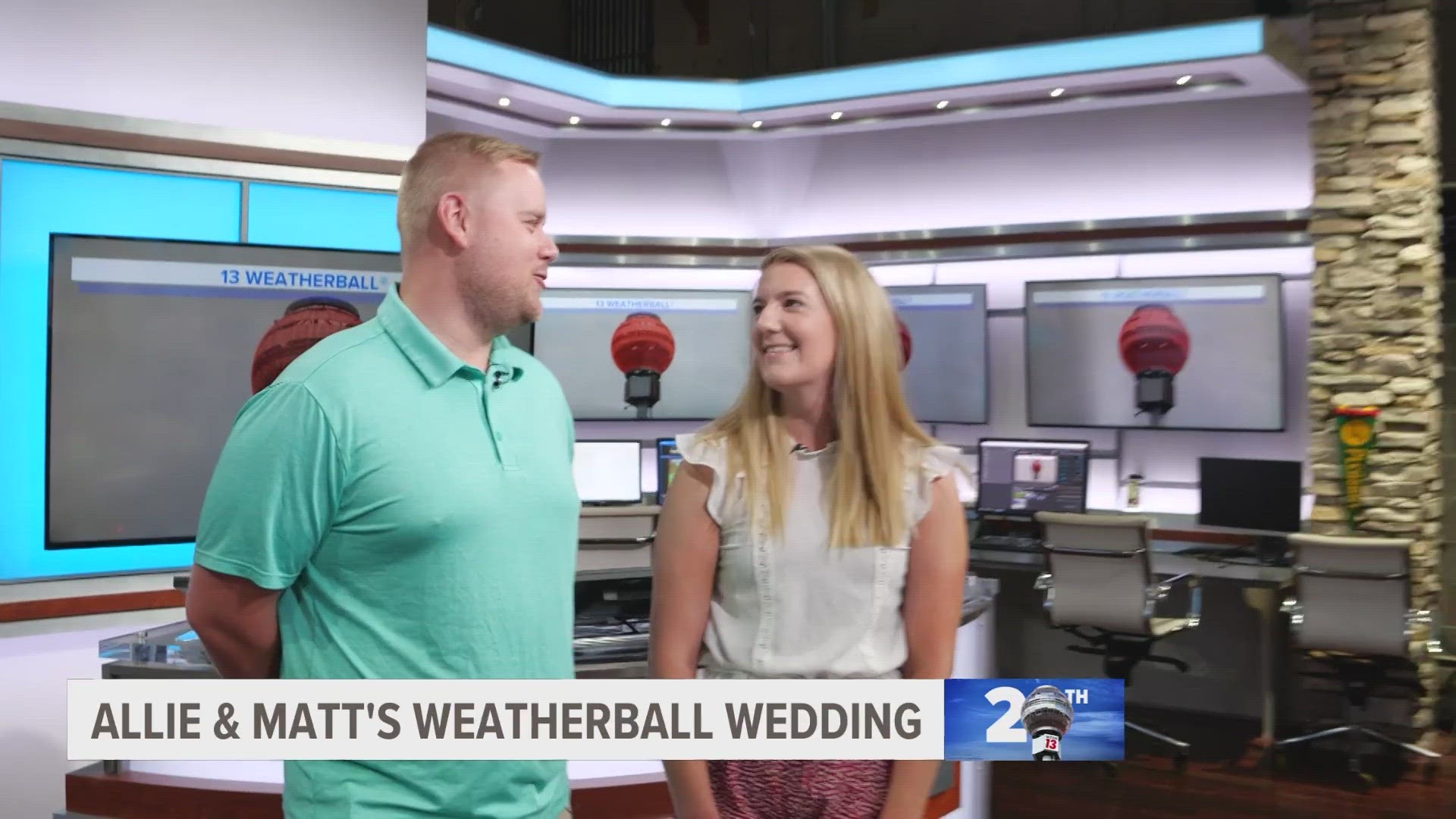 Allie and Matt bonded over the Weatherball when Matt first moved to Grand Rapids. The day before their wedding, they came to 13 ON YOUR SIDE to change the colors.