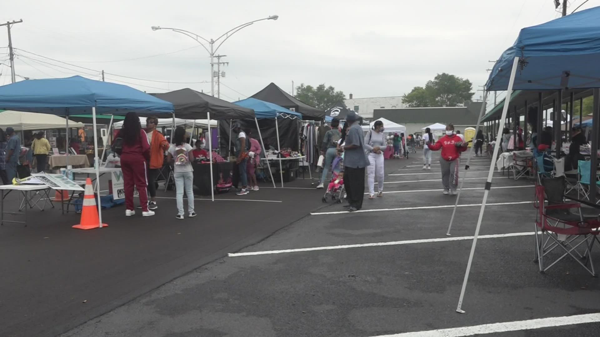 More than 60 vendors filled the city farmers market on Saturday.