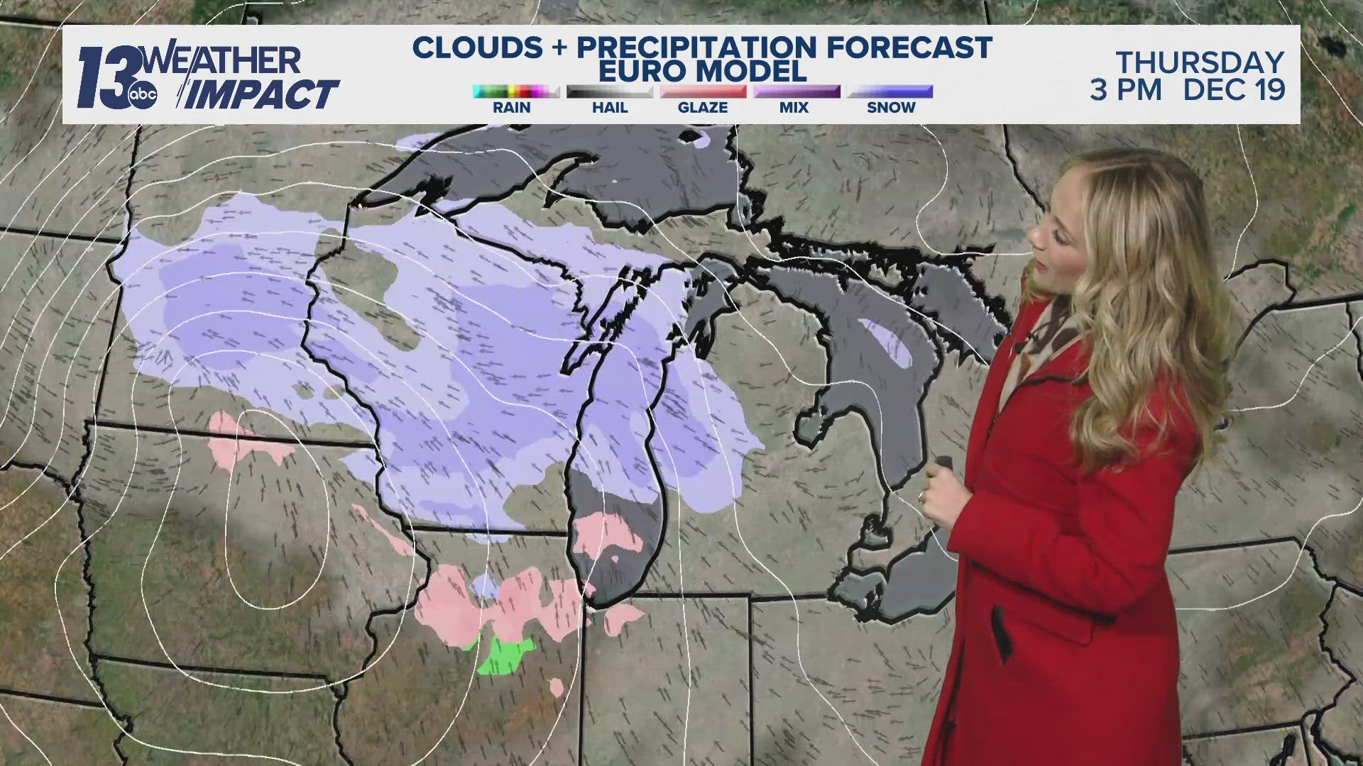 Near-normal temperatures today with light snow likely tomorrow morning.