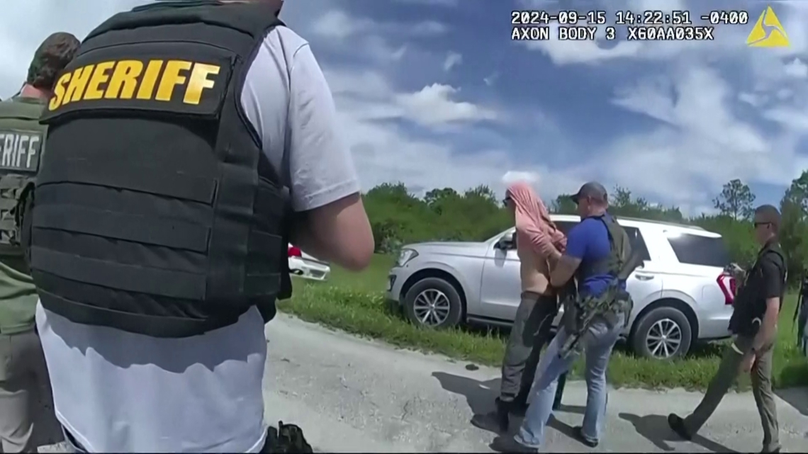 Body camera footage shows arrest of man suspected in Trump's apparent