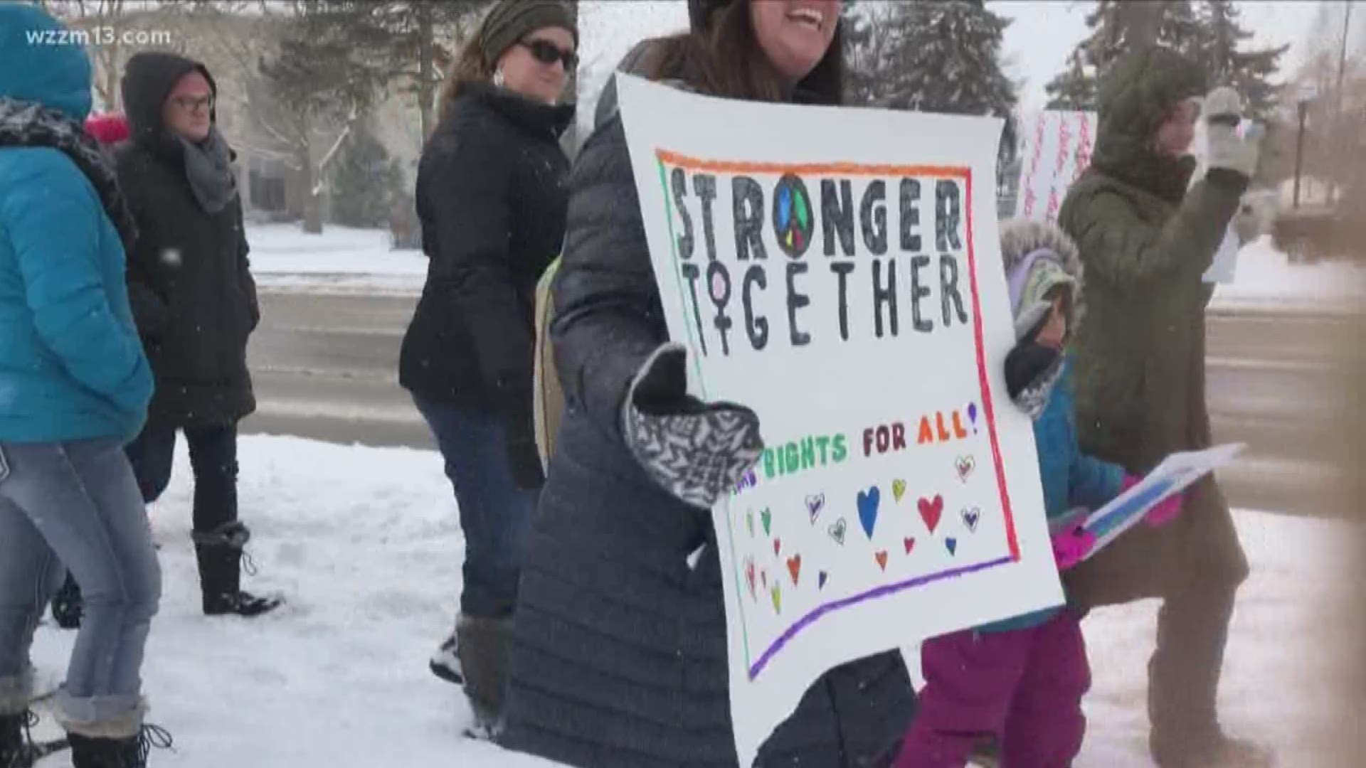 Local demonstrators participate in West Michigan Women's Marches
