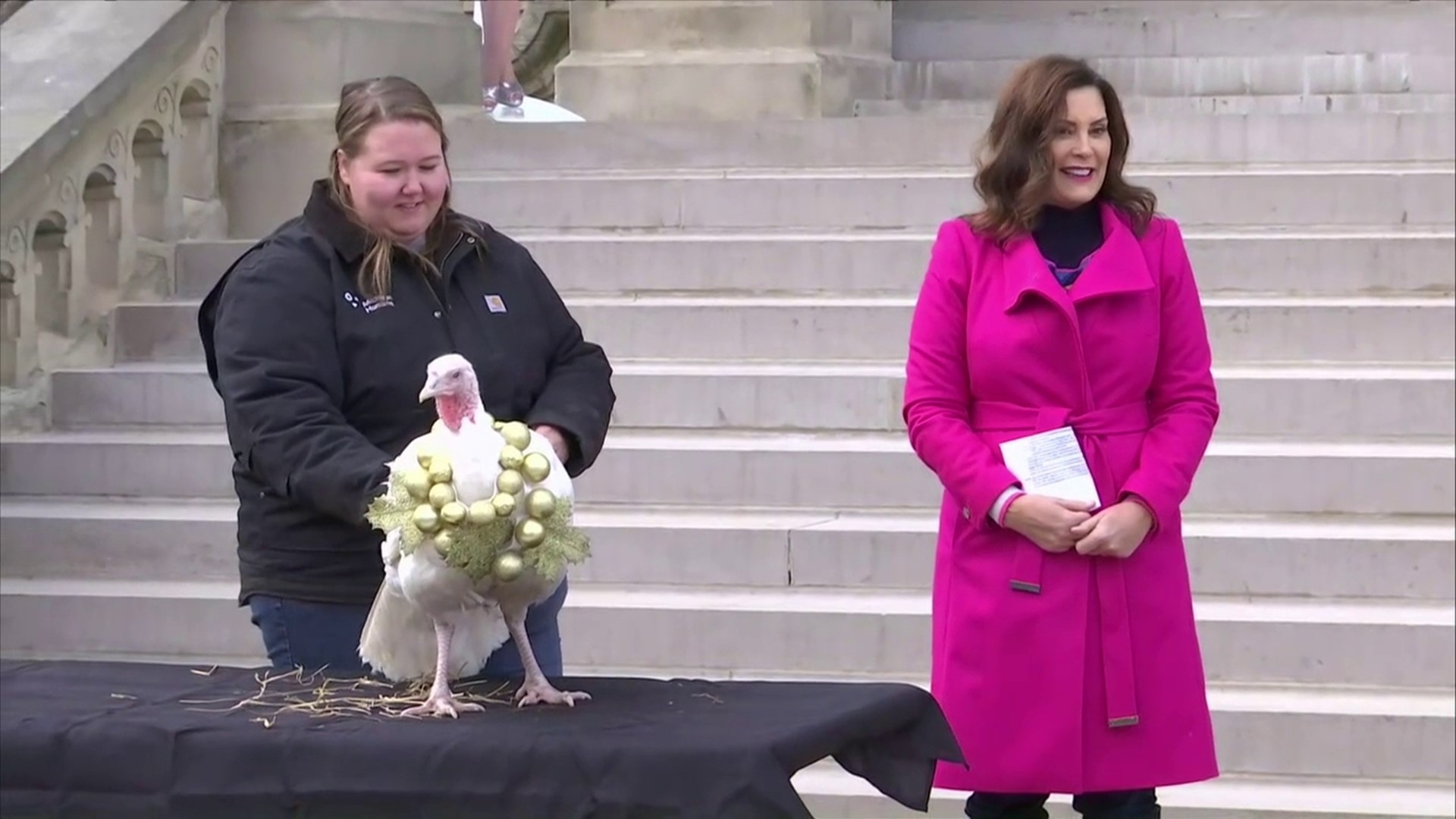 (Video Credit: WLNS) Out of nearly 4,000 entries, Governor Gretchen Whitmer has selected the name of the turkey that's pardoned this Thanksgiving: Dolly Pardon.