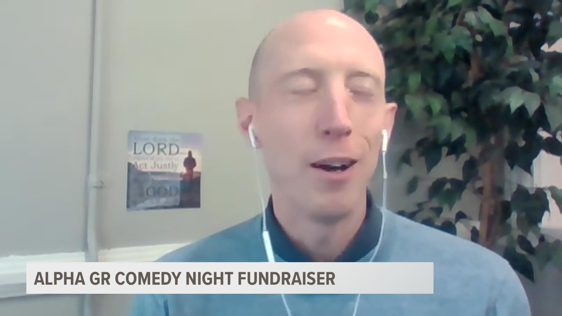 For the fundraiser, five people are competing to raise money and whoever raises the least gets a pie in the face at Comedy Night.