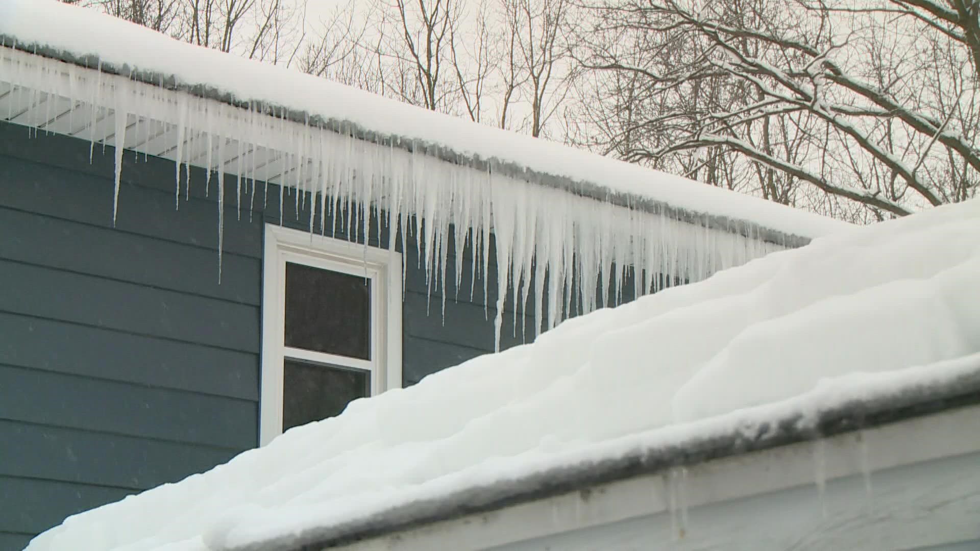 Icicles And Snowstorm Stock Photo - Download Image Now - Winter