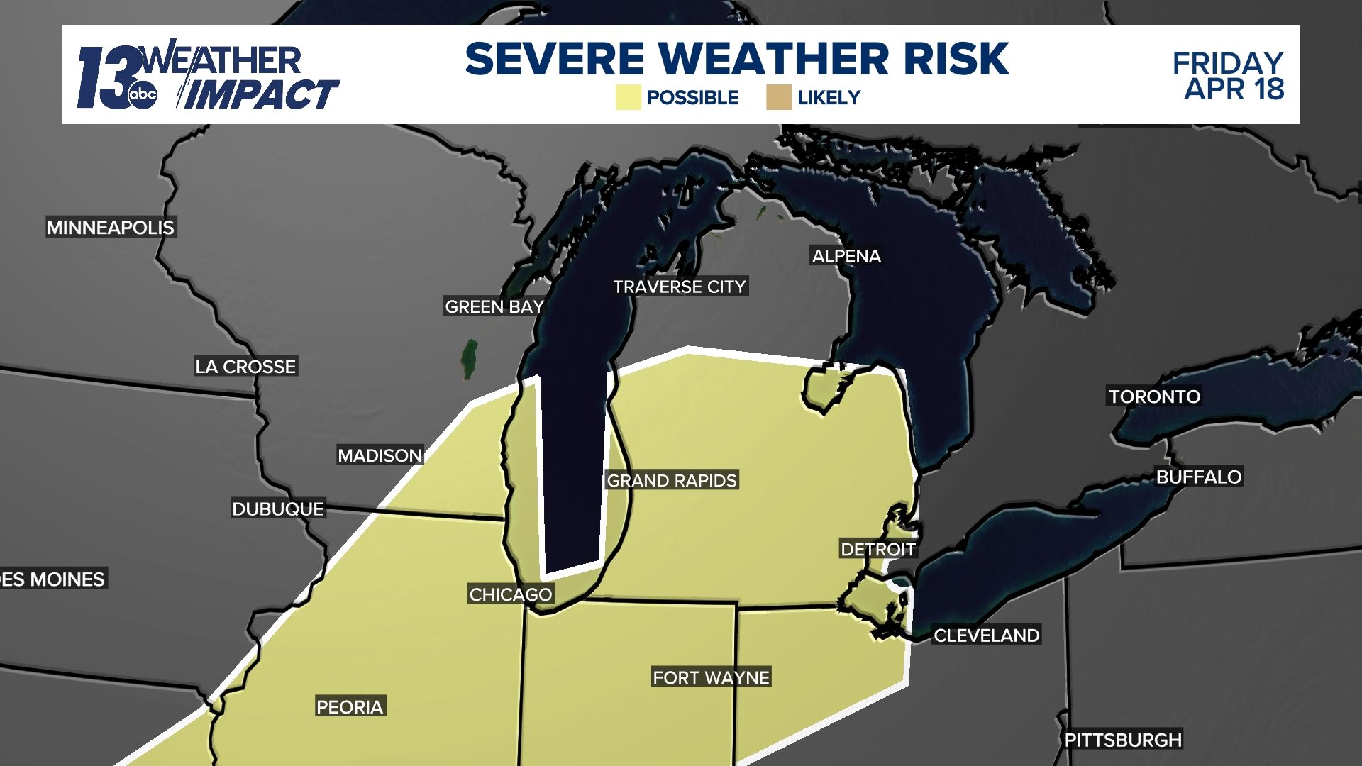 Slight risk of severe storms Friday, April 18 | wzzm13.com