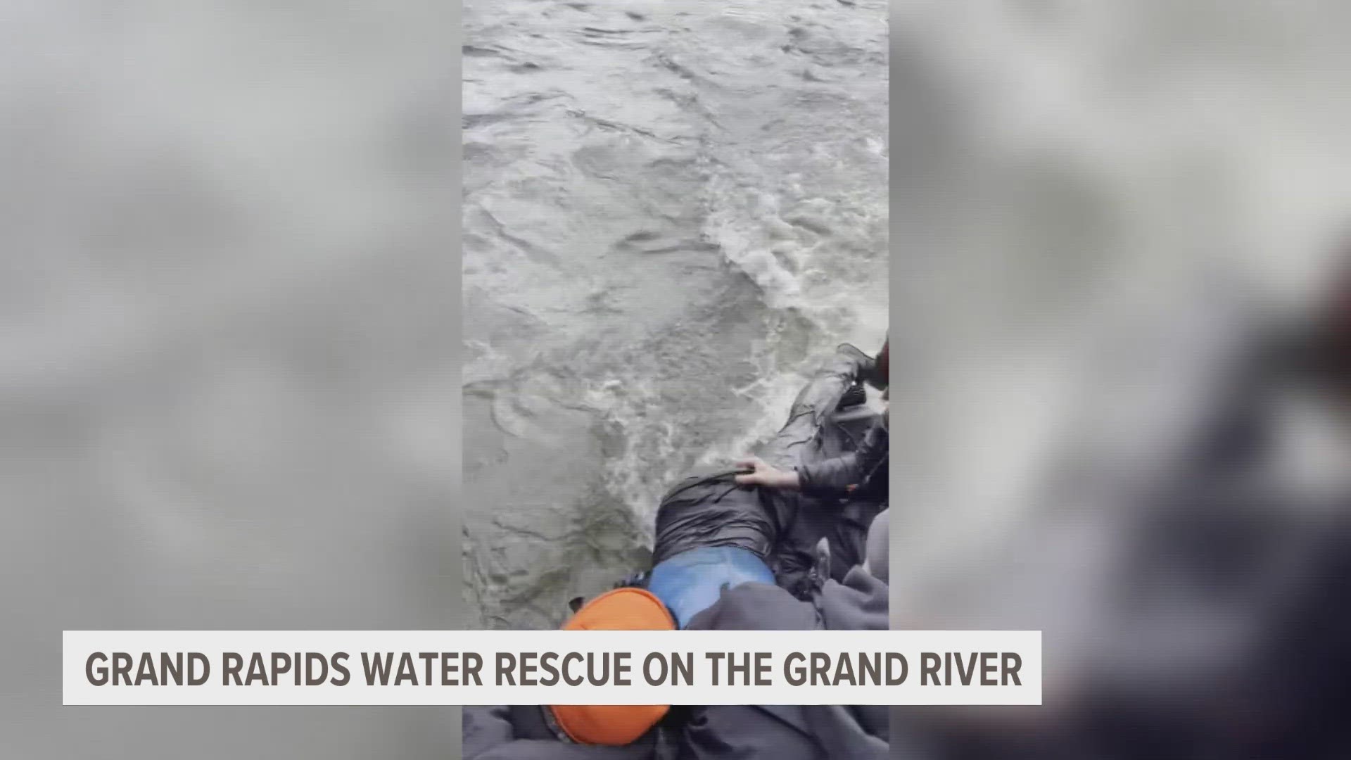 A group on a fishing boat spotted the kayaker go over a dam on the Grand River. They immediately pulled up their anchor to save him from drowning.