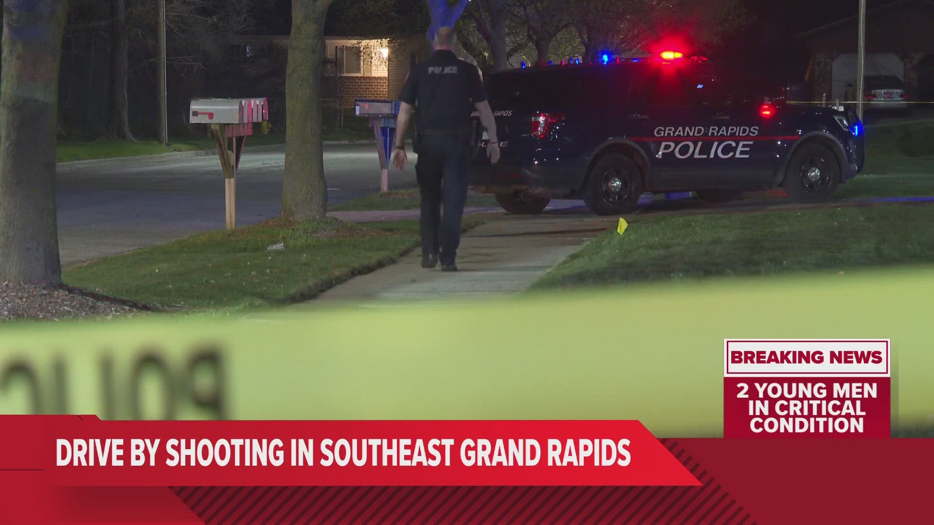 Two young men were shot and critically wounded in what the Grand Rapids Police Chief says is a drive-by Friday night.