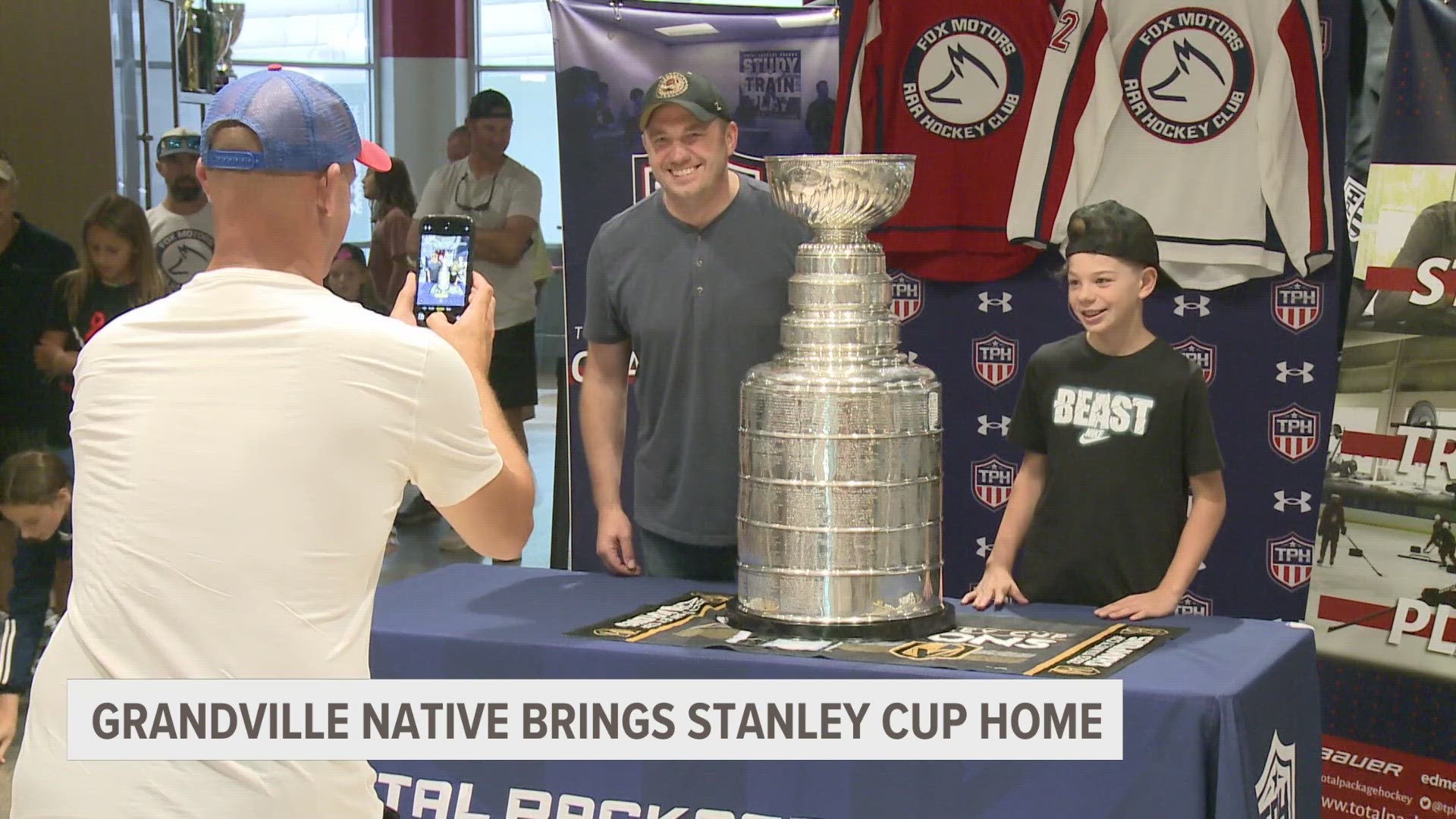 Davidson Adams decided to bring Lord Stanley to the Southside Ice Arena in Byron Center to allow hockey fans to take pictures with it.