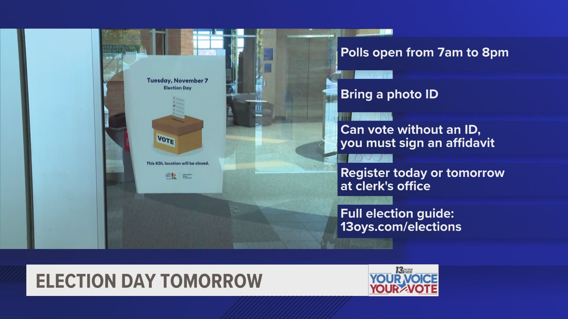 Michigan’s general election is on Tuesday, Nov. 7. Michiganders will vote on various millages, school bonds, township and county proposals.