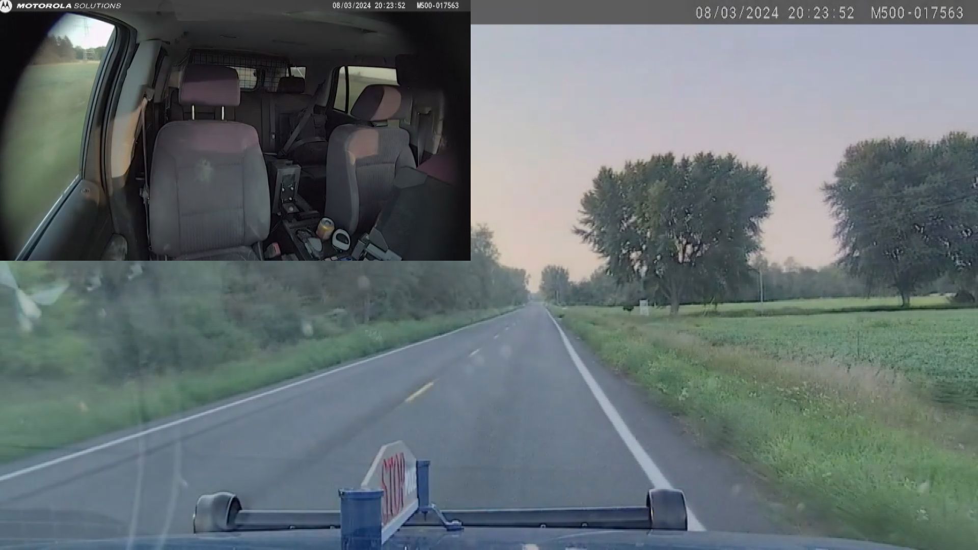 Michigan State Police released body cam and dash cam footage of suspect Cortney Morey stealing a cruiser.