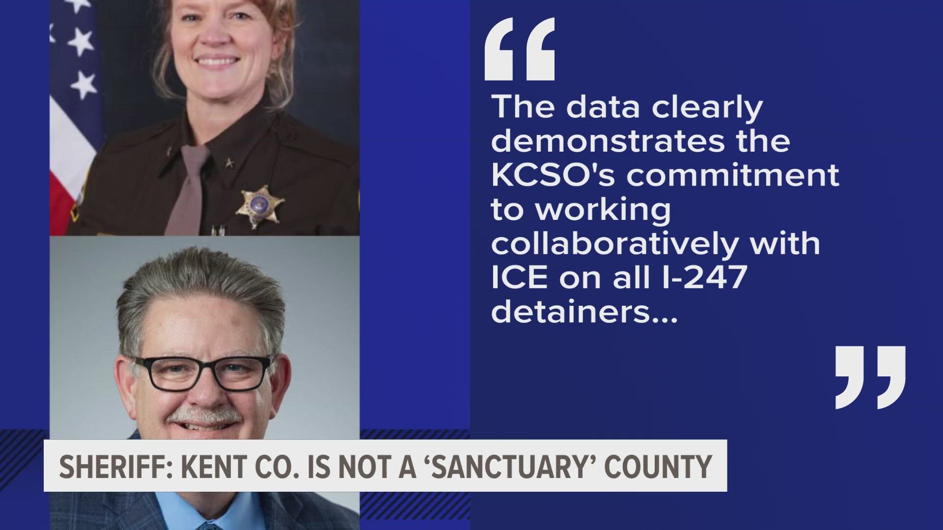 Leaders are asking that Kent County be removed from a list of sanctuary counties.