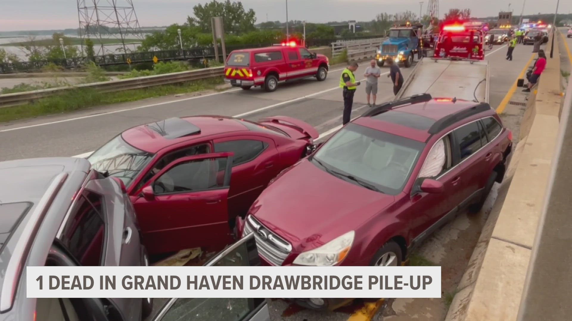 The initial crash involved nine vehicles on the drawbridge, which caused a second three-car crash, killing the 62-year-old man.