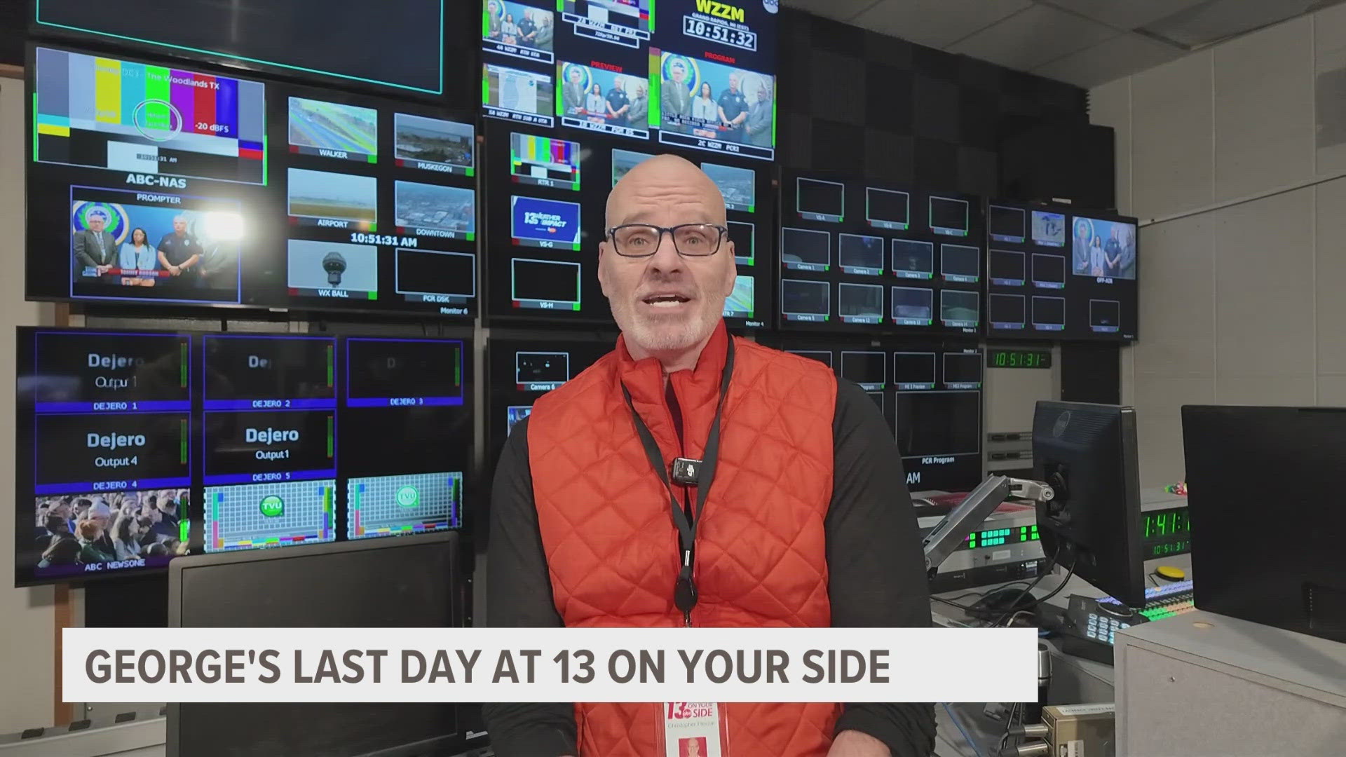 13 ON YOUR SIDE staff says a final farewell to Chief Meteorologist George Lessens during his final broadcast.