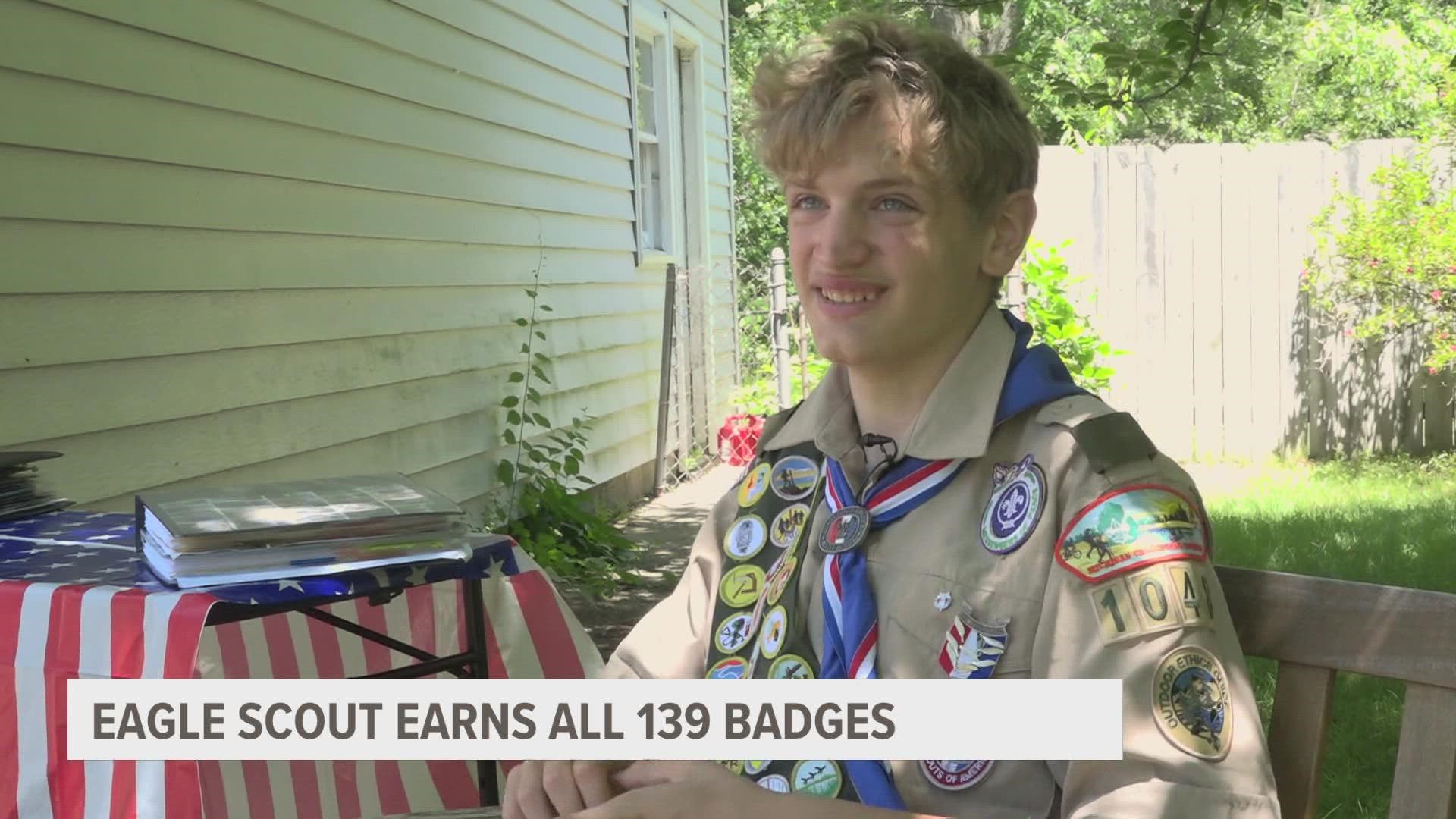 Boy Scout from St. Johns County earns all 138 merit badges possible