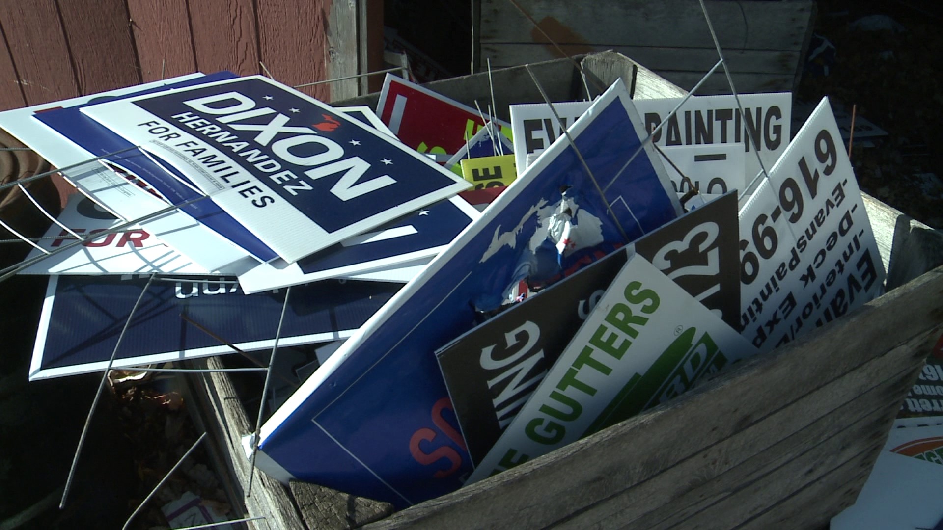 The Kent County Road Commission will start removing political signs at the cost of taxpayers if campaign volunteers don't remove them in 10 days' time.