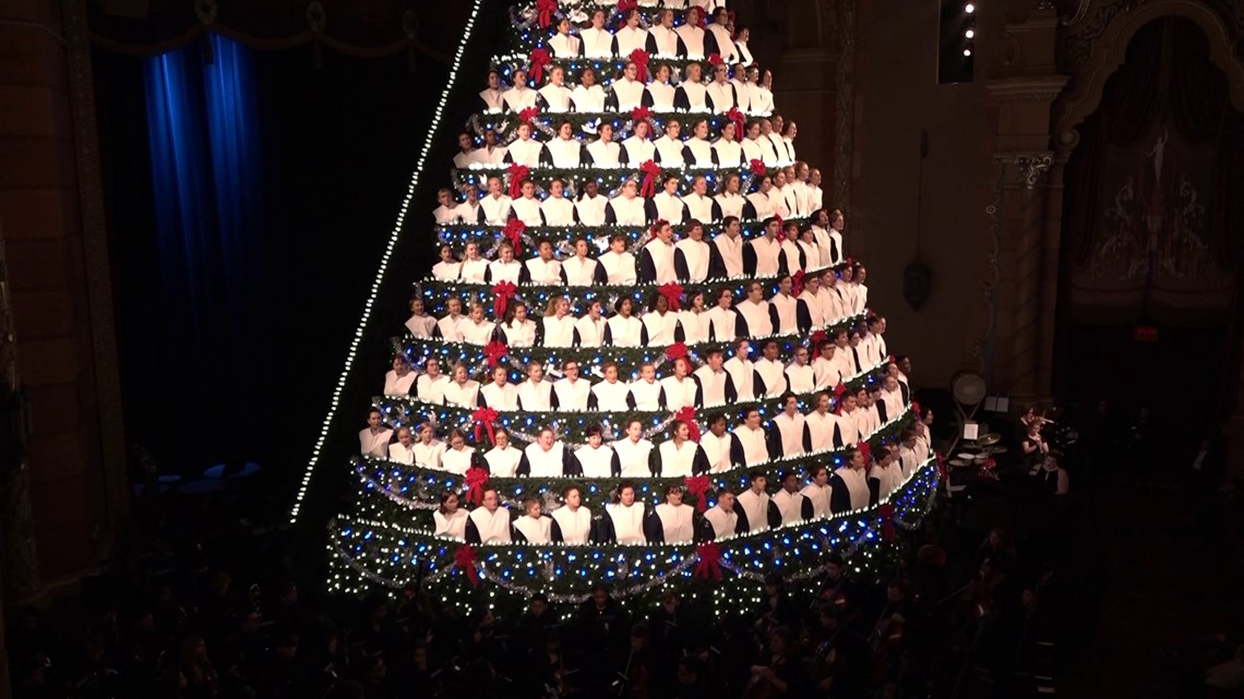 Get tickets to see singers in 70-foot singing Christmas tree