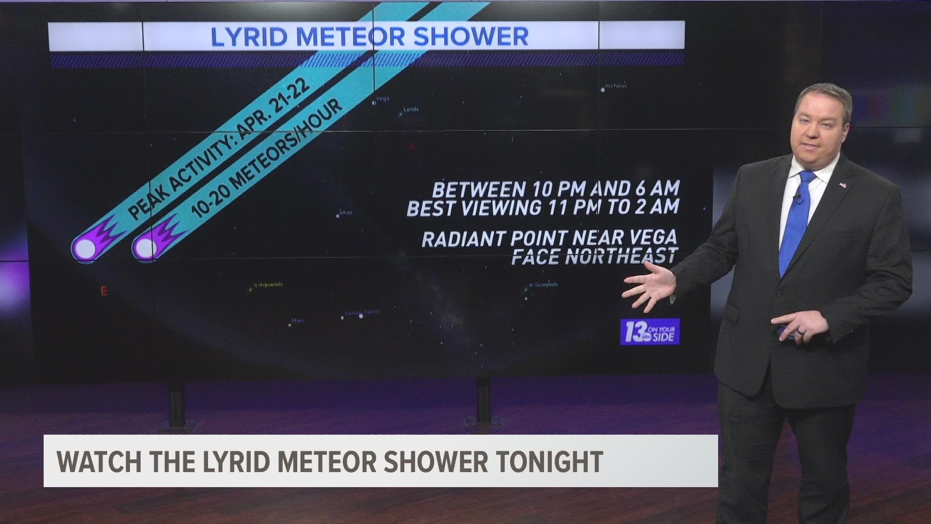Clear skies will make for easy viewing of the Lyrids on Thursday night in West Michigan. Meteorologist Michael Behrens has details.