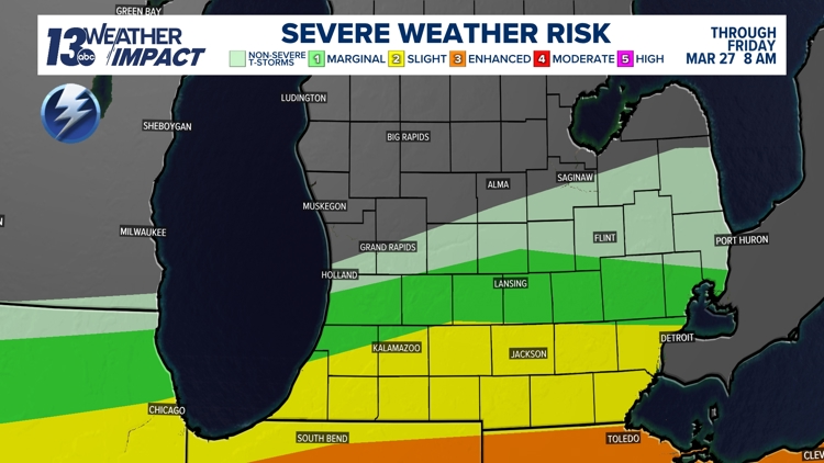 13 WEATHER IMPACT ALERT | Tracking strong thunderstorms Thursday
