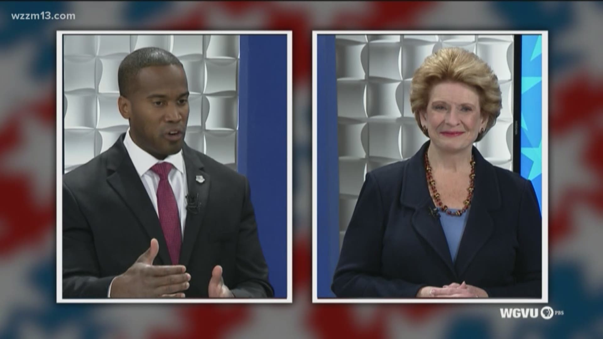 Stabenow, James square off in first debate